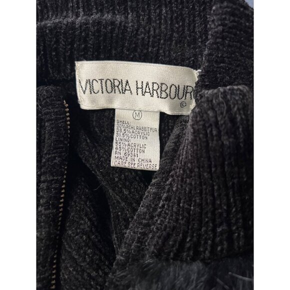 Rabbit Hair Blend  Black  Jacket Medium Old Money Luxury Mob Wife Victoria Harbo - Picture 6 of 10